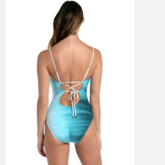 La Blanca 4 one piece swimsuit Ocean bandeau in turquoise - Picture 2 of 5